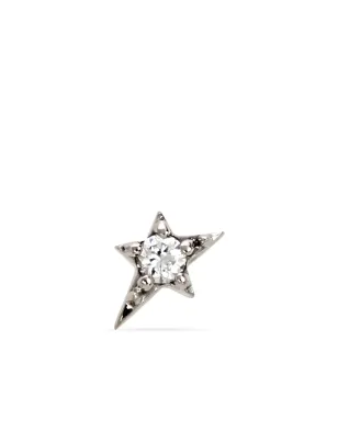 Lark & Berry 14Kホワイトゴールド ミニ Shooting Star ダイヤモンドスタッドピアス - シルバー - サムネイル2