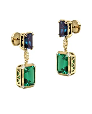 Lark & Berry ネクサス マルチストーン ドロップピアス 14K イエローゴールド - サムネイル2
