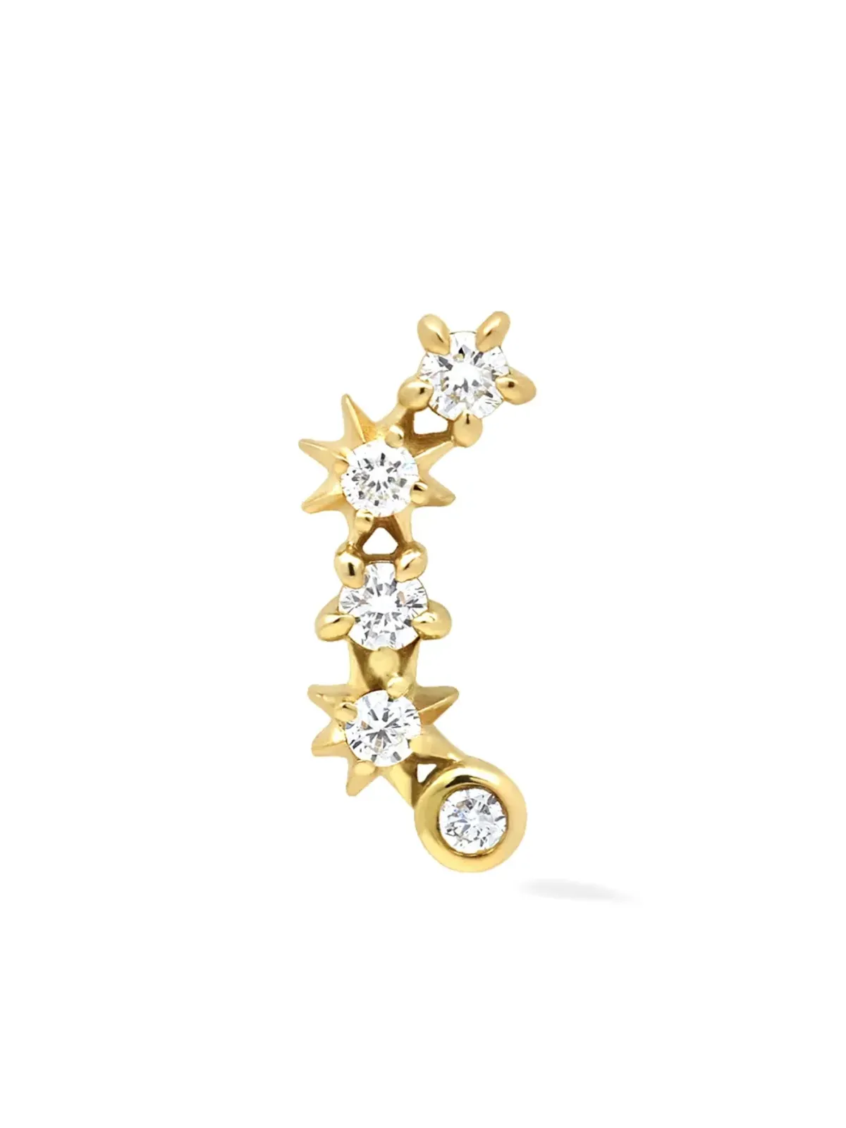 Lark & Berry 14K イエローゴールド 星形クラスターダイヤモンドスタッドピアス - 画像1