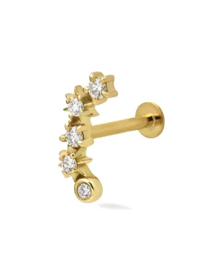Lark & Berry 14K イエローゴールド 星形クラスターダイヤモンドスタッドピアス - サムネイル2