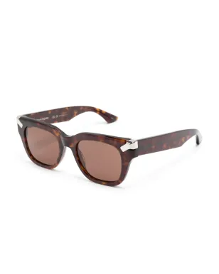 Alexander McQueen Eyewear べっ甲柄スクエアフレーム サングラス ブラウン - サムネイル2