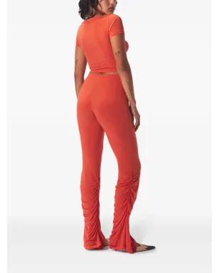 Maccapani Angela gathered-detail cropped top - Orange - サムネイル3