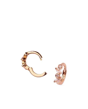 Lark & Berry 14K ローズゴールド 小さめヴェト ダイヤモンドとサファイア フープイヤリング - ピンク - サムネイル2