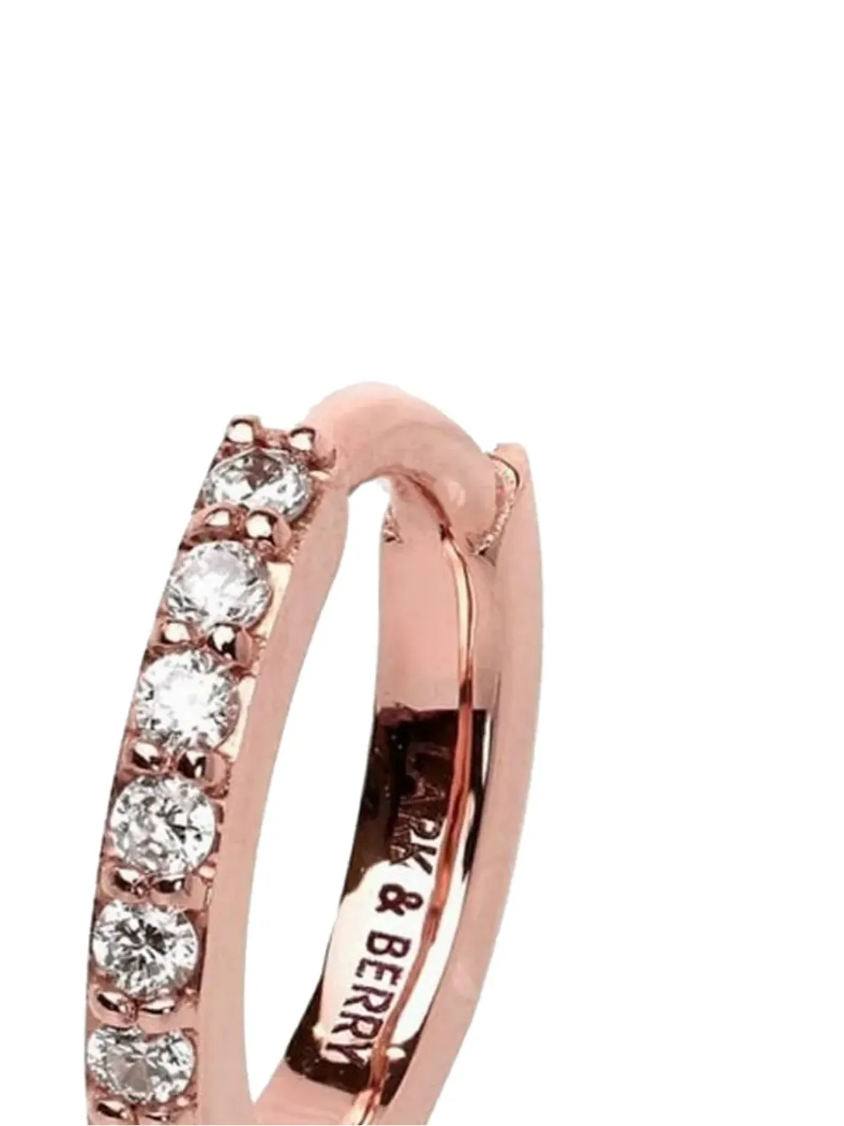 Lark & Berry ローズゴールド 14K モダニスト ダイヤモンド フープ イヤリング - 画像2