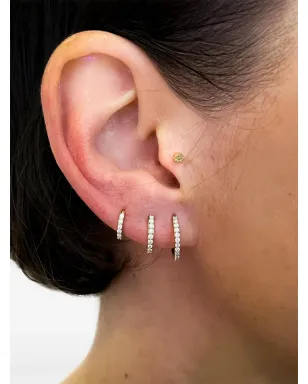 Lark & Berry ローズゴールド 14K モダニスト ダイヤモンド フープ イヤリング - サムネイル3