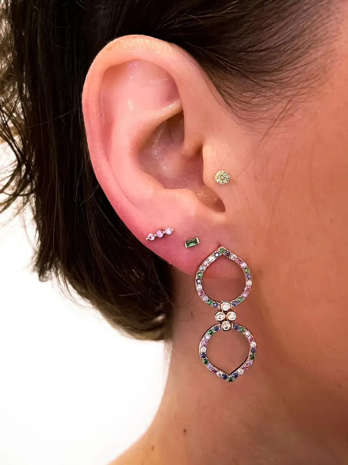 Lark & Berry 14K イエローゴールド オムニス サファイア イヤリング - 画像3