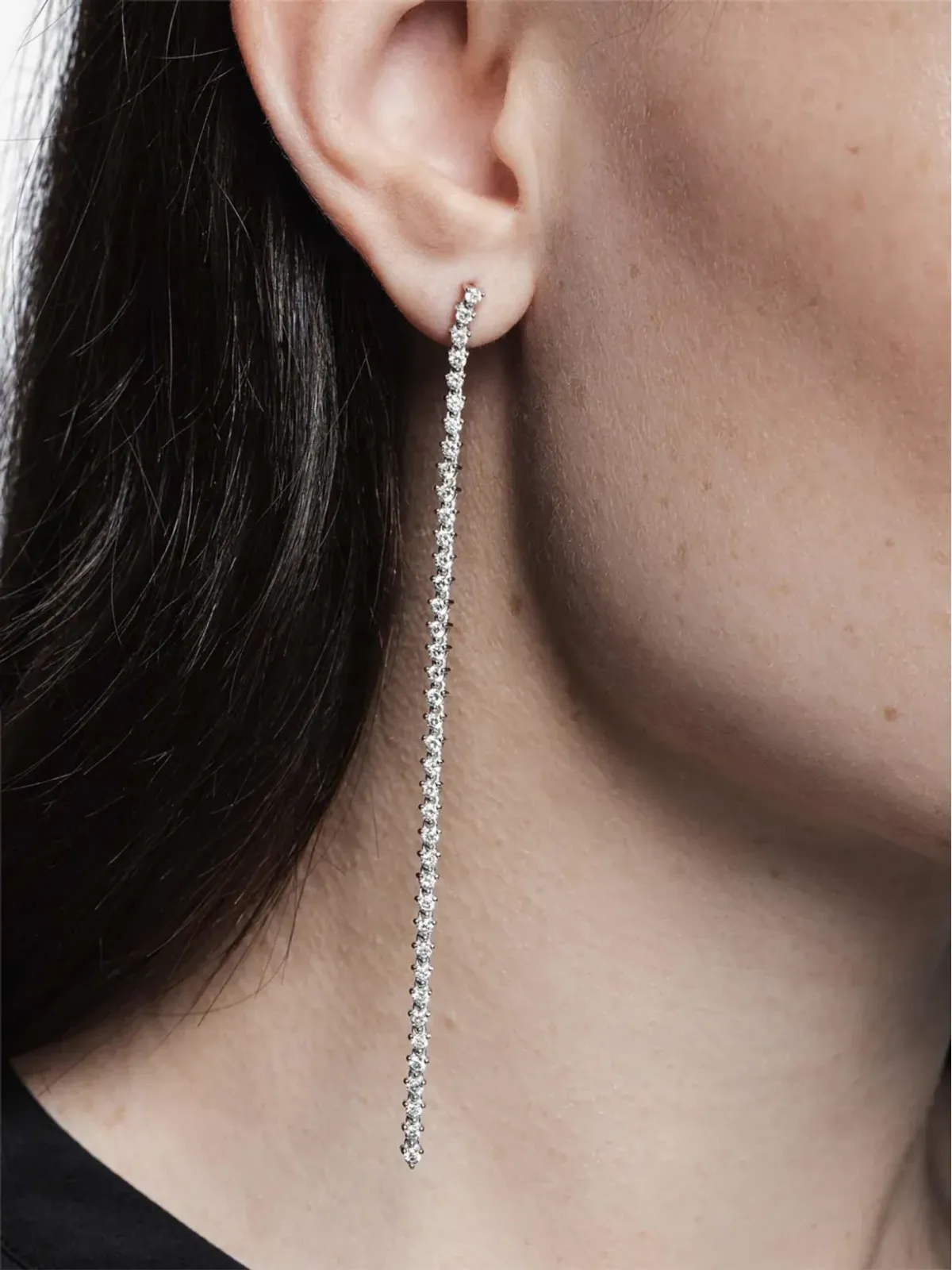 Lark & Berry モダニスト テニス ダイヤモンド ピアス 14Kゴールド - シルバー - 画像3