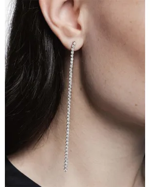 Lark & Berry モダニスト テニス ダイヤモンド ピアス 14Kゴールド - シルバー - サムネイル3