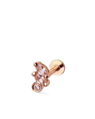 Lark & Berry 14K ローズゴールド Veto ダイヤモンドとサファイア イヤリング - ピンク - サムネイル2