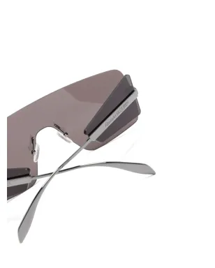 Alexander McQueen Eyewear オーバーサイズシールドフレーム サングラス - サムネイル3