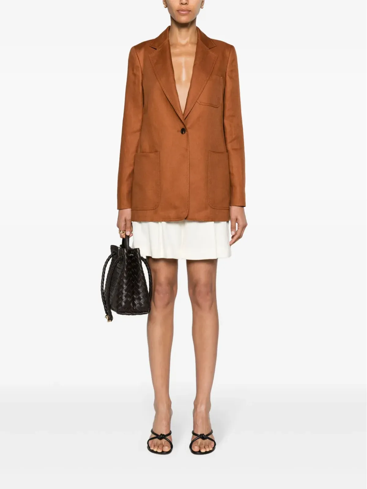 Max Mara ボエミア シングルブレスト ブレザー ブラウン - 画像2