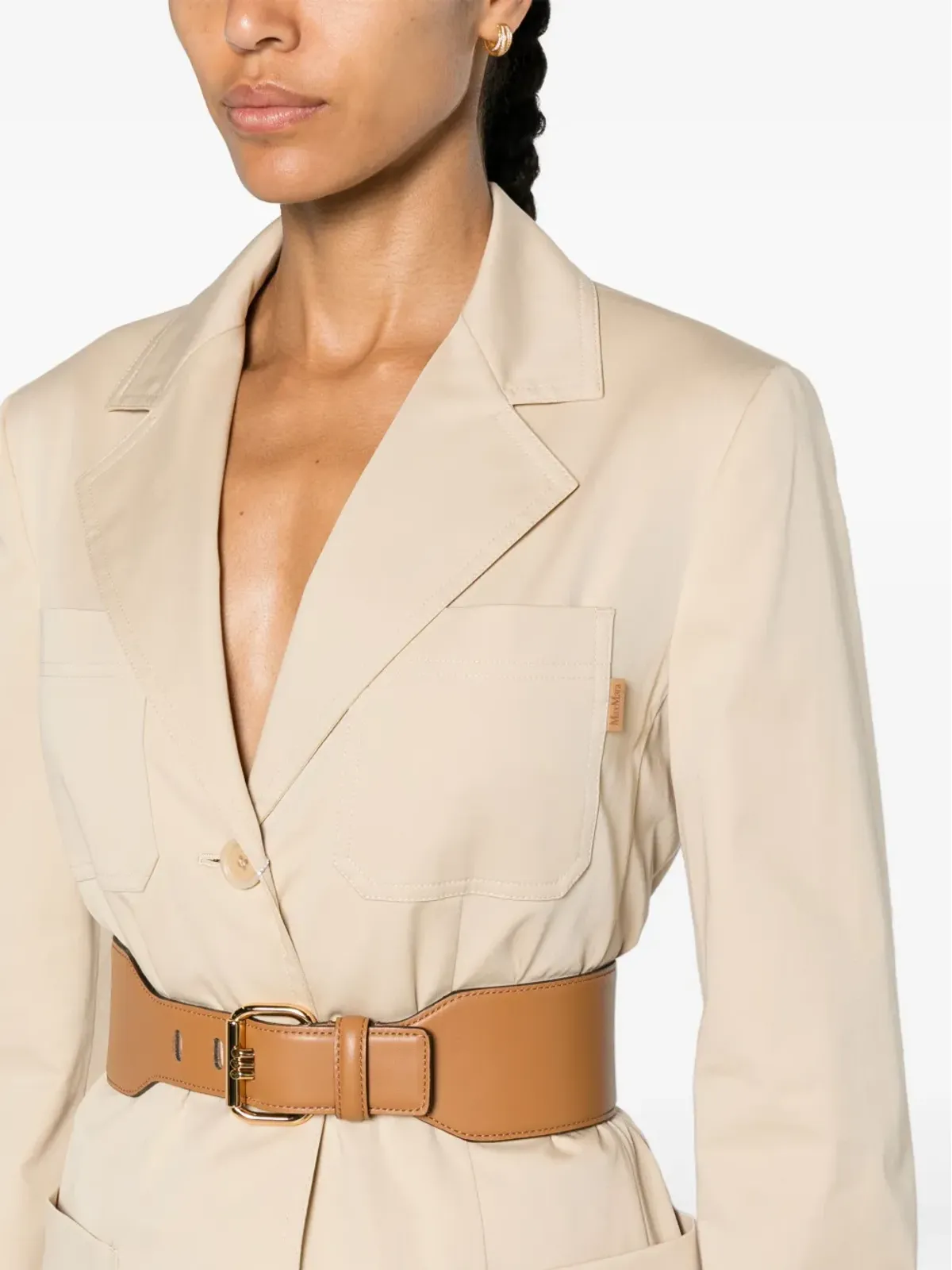 Max Mara ノッチドラペルのシングルブレストブレザー - ニュートラルカラー - 画像5