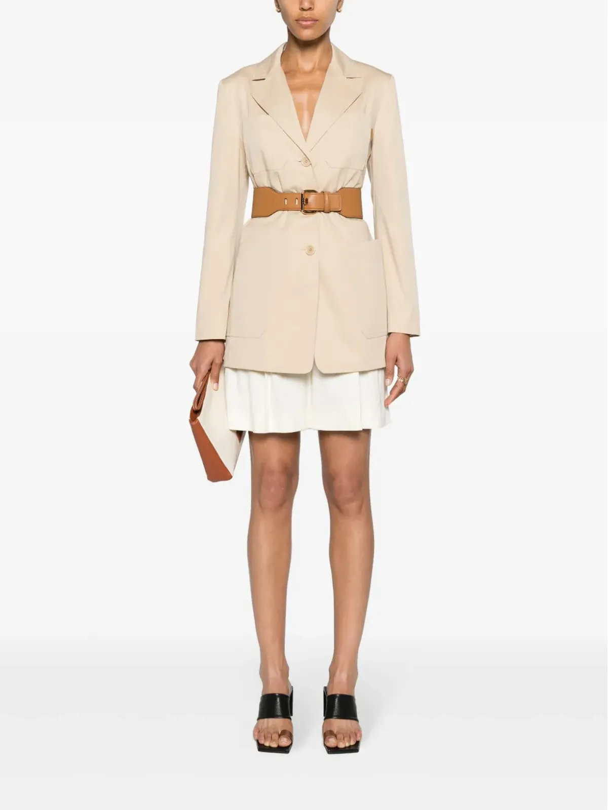 Max Mara ノッチドラペルのシングルブレストブレザー - ニュートラルカラー - 画像2