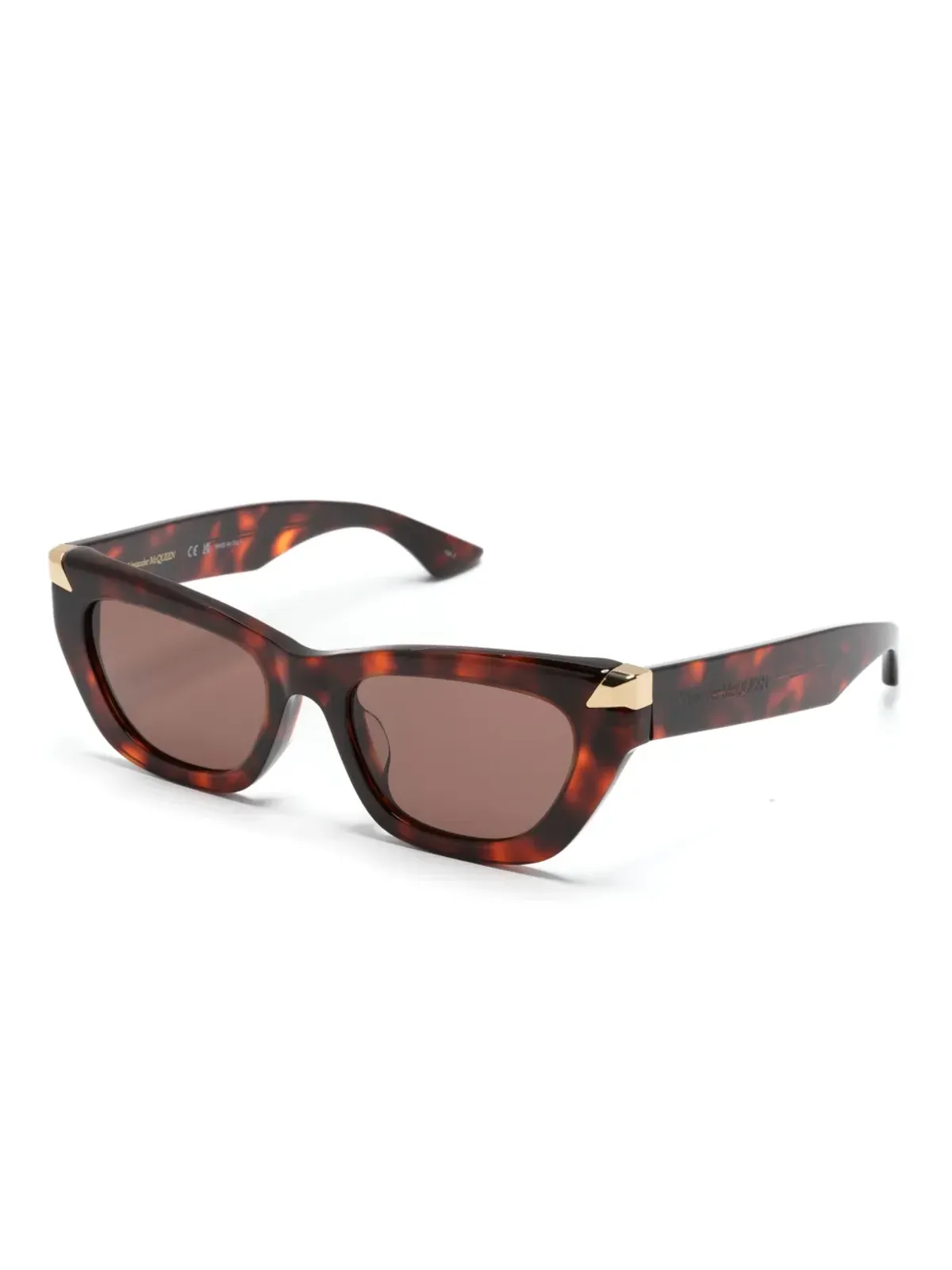 Alexander McQueen Eyewear べっ甲柄キャットアイサングラス - 画像2