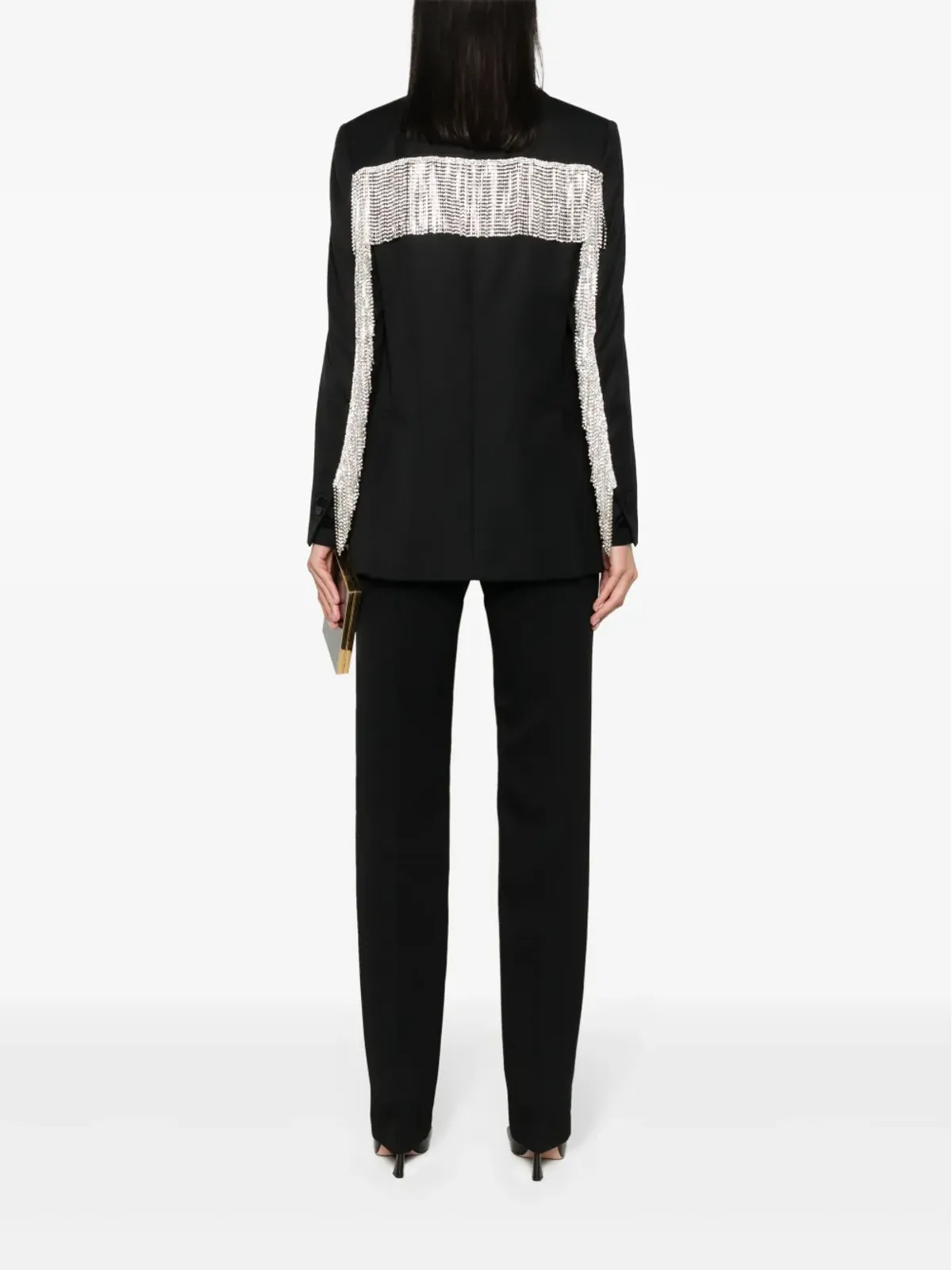 DSQUARED2 クリスタル装飾フリンジ ブレザー - ブラック - 画像2