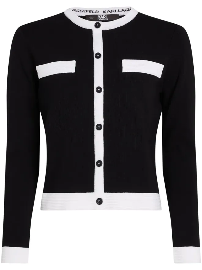 Karl Lagerfeld Karl Lagerfeld コントラストトリム カーディガン - ブラックの商品画像