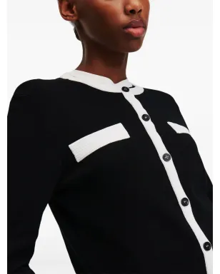 Karl Lagerfeld コントラストトリム カーディガン - ブラック - サムネイル5