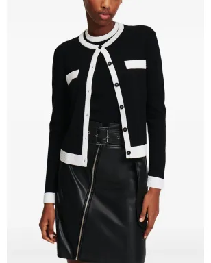 Karl Lagerfeld コントラストトリム カーディガン - ブラック - サムネイル3