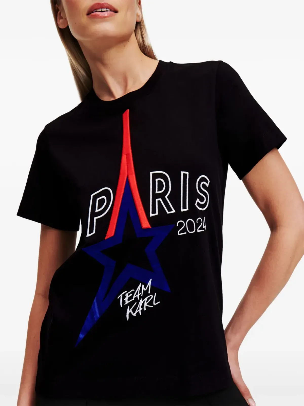 Karl Lagerfeld Paris オーガニックコットン Tシャツ - ブラック - 画像5