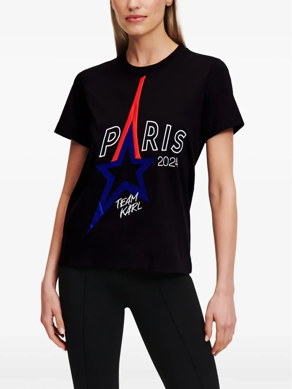 Karl Lagerfeld Paris オーガニックコットン Tシャツ - ブラック - 画像3
