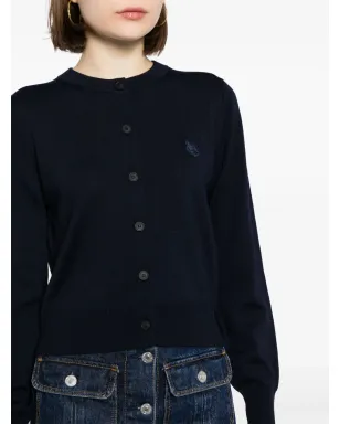 Maison Kitsuné ロゴアップリケ付きウールカーディガン - ブルー - サムネイル5