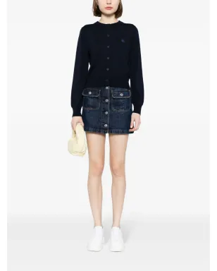 Maison Kitsuné ロゴアップリケ付きウールカーディガン - ブルー - サムネイル2