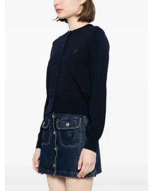 Maison Kitsuné ロゴアップリケ付きウールカーディガン - ブルー - サムネイル3