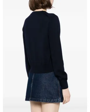 Maison Kitsuné ロゴアップリケ付きウールカーディガン - ブルー - サムネイル4