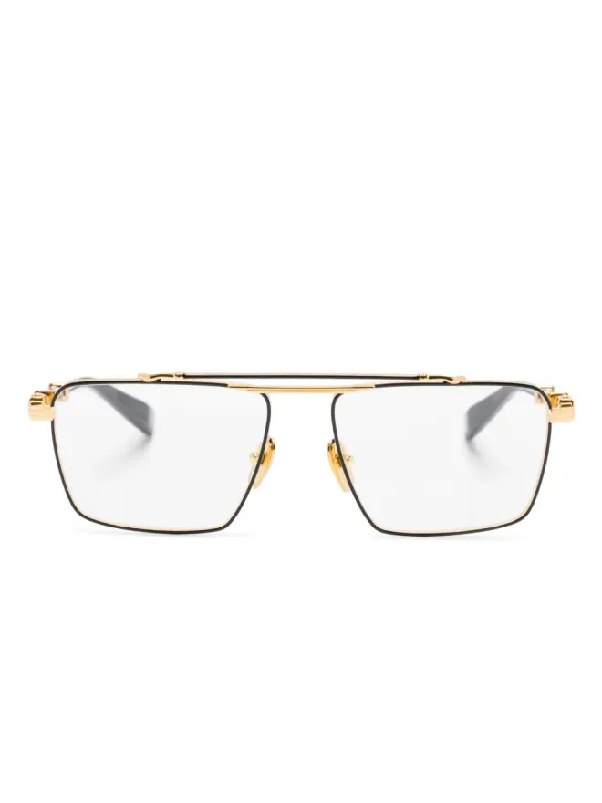 Balmain Eyewear Balmain Eyewear パイロットフレーム眼鏡 - ブラックの商品画像