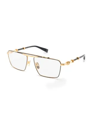 Balmain Eyewear パイロットフレーム眼鏡 - ブラック - サムネイル2