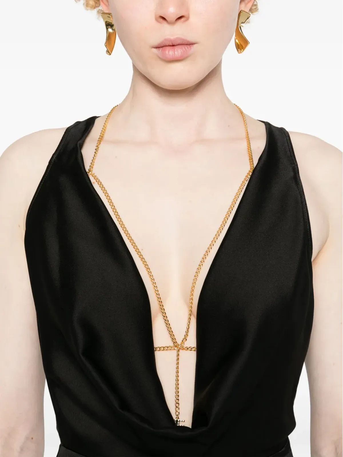 Elisabetta Franchi ドレープ入りパラッツォジャンプスーツ - 画像5
