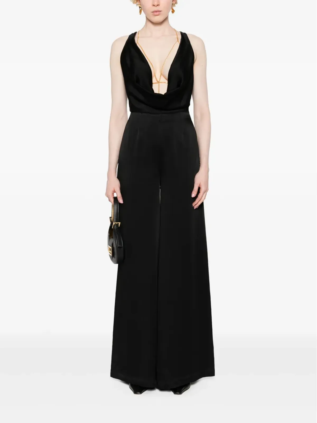 Elisabetta Franchi ドレープ入りパラッツォジャンプスーツ - 画像2