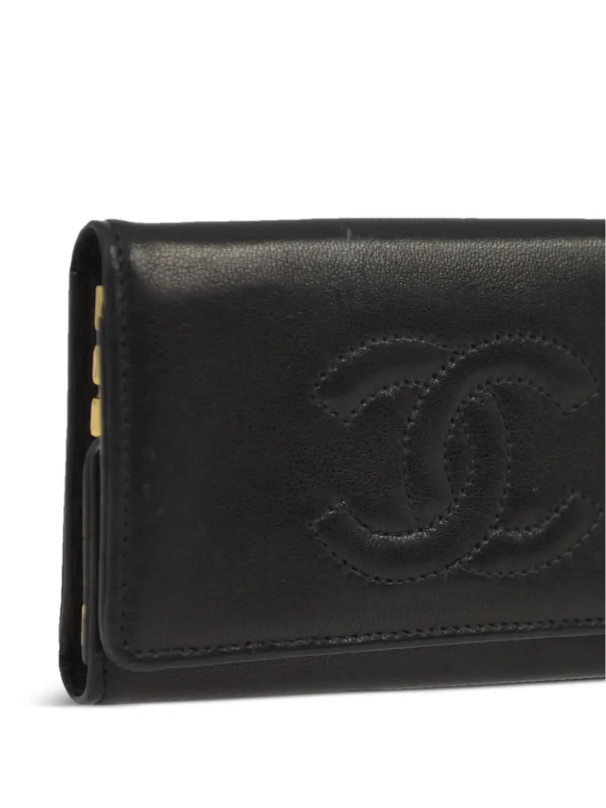 CHANEL ビンテージ 1998年 CCステッチ キーケース - ブラック - 画像3