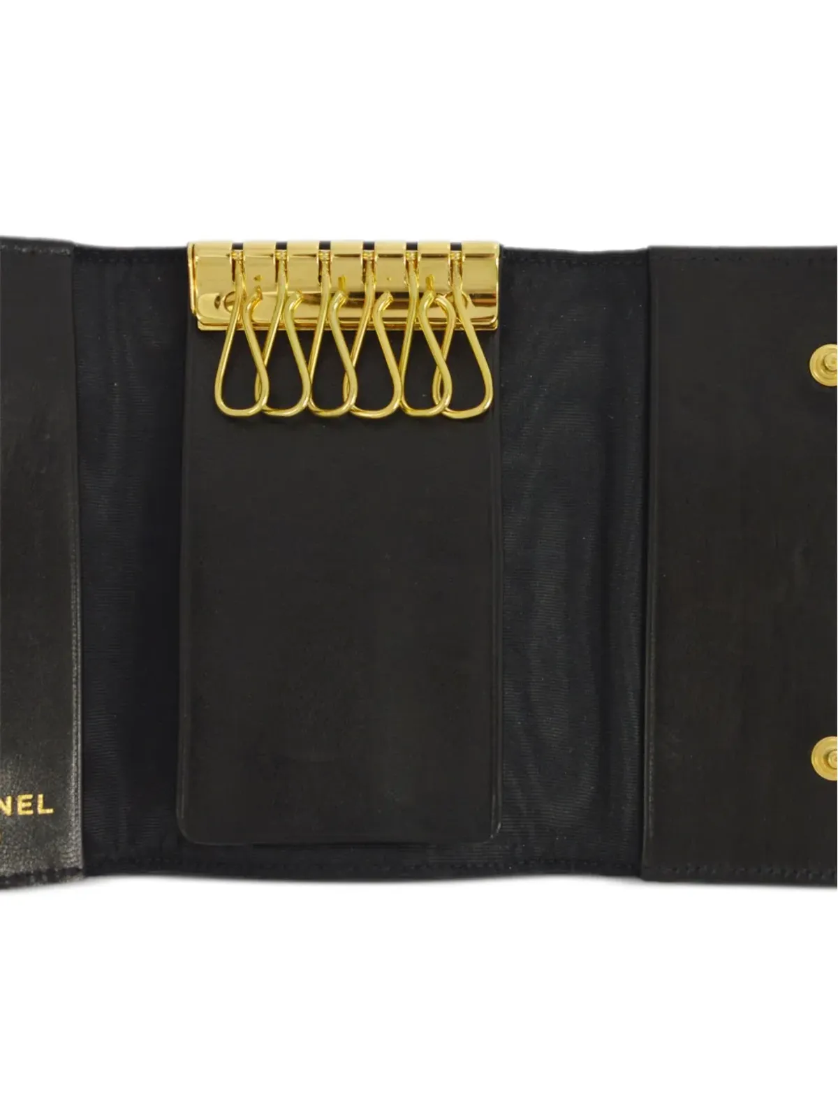 CHANEL ビンテージ 1998年 CCステッチ キーケース - ブラック - 画像4