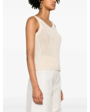 Max Mara Ghiro リブ編み ラウンドネックトップ - ベージュ系 - サムネイル3
