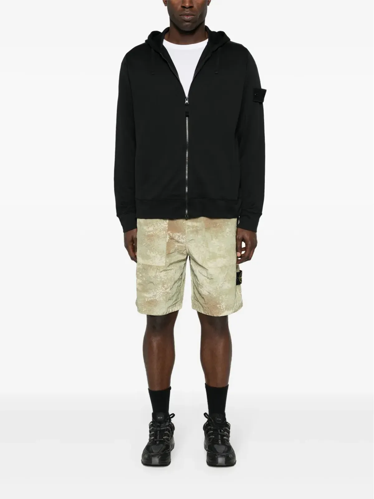 Stone Island アブストラクトプリント バミューダショーツ - グリーン - 画像2