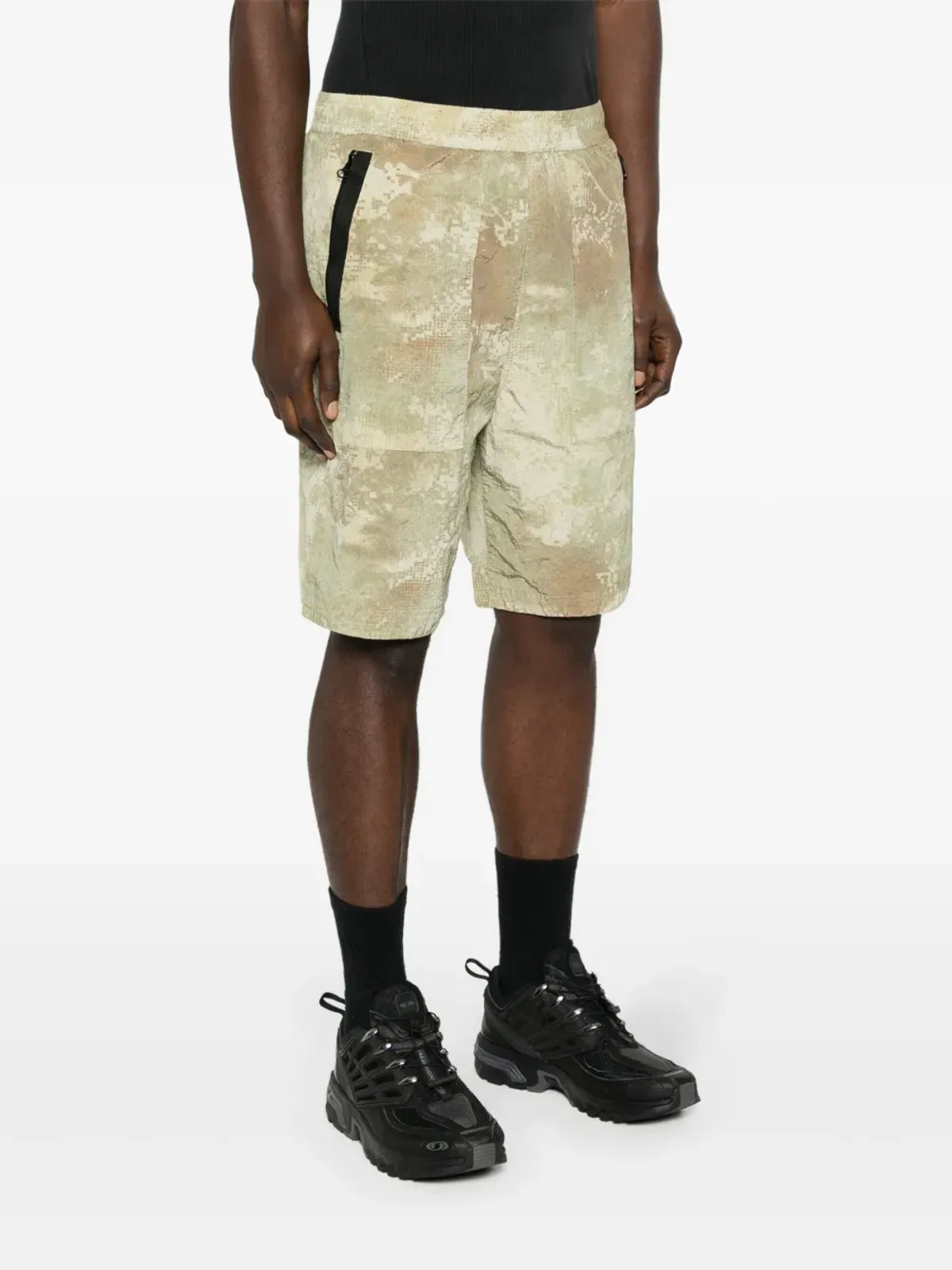 Stone Island アブストラクトプリント バミューダショーツ - グリーン - 画像3