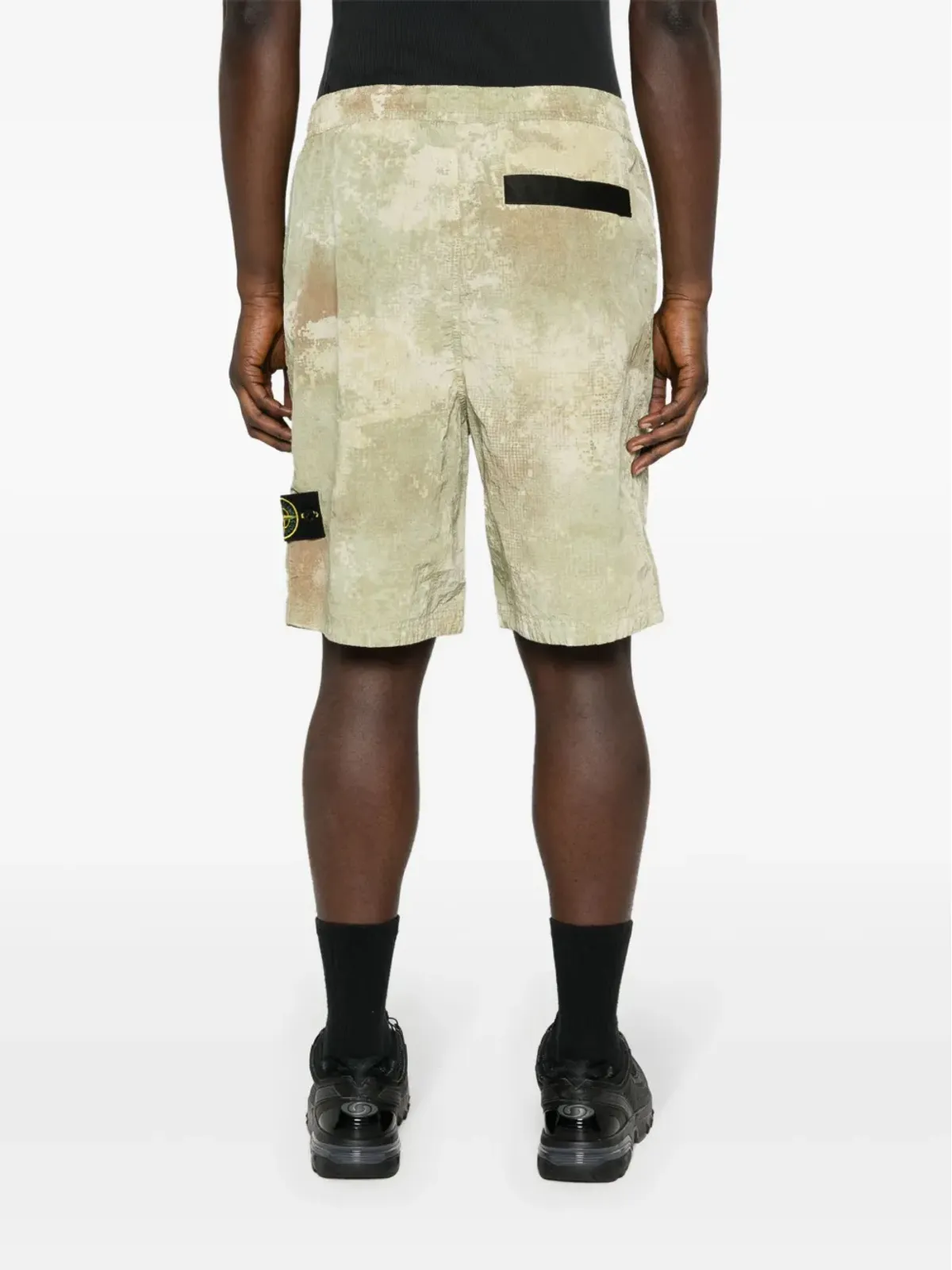 Stone Island アブストラクトプリント バミューダショーツ - グリーン - 画像4