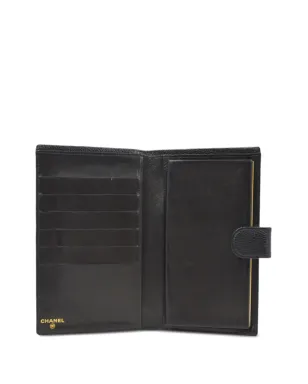 CHANEL ビンテージ 2000 CCステッチ ロングフラップ ウォレット - ブラック - サムネイル4