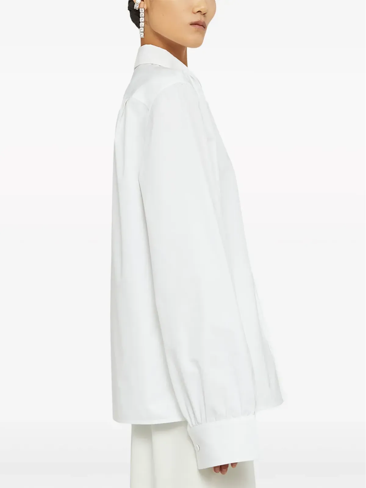 Jil Sander ジュエルクリップ コットン シャツ - ホワイト - 画像5