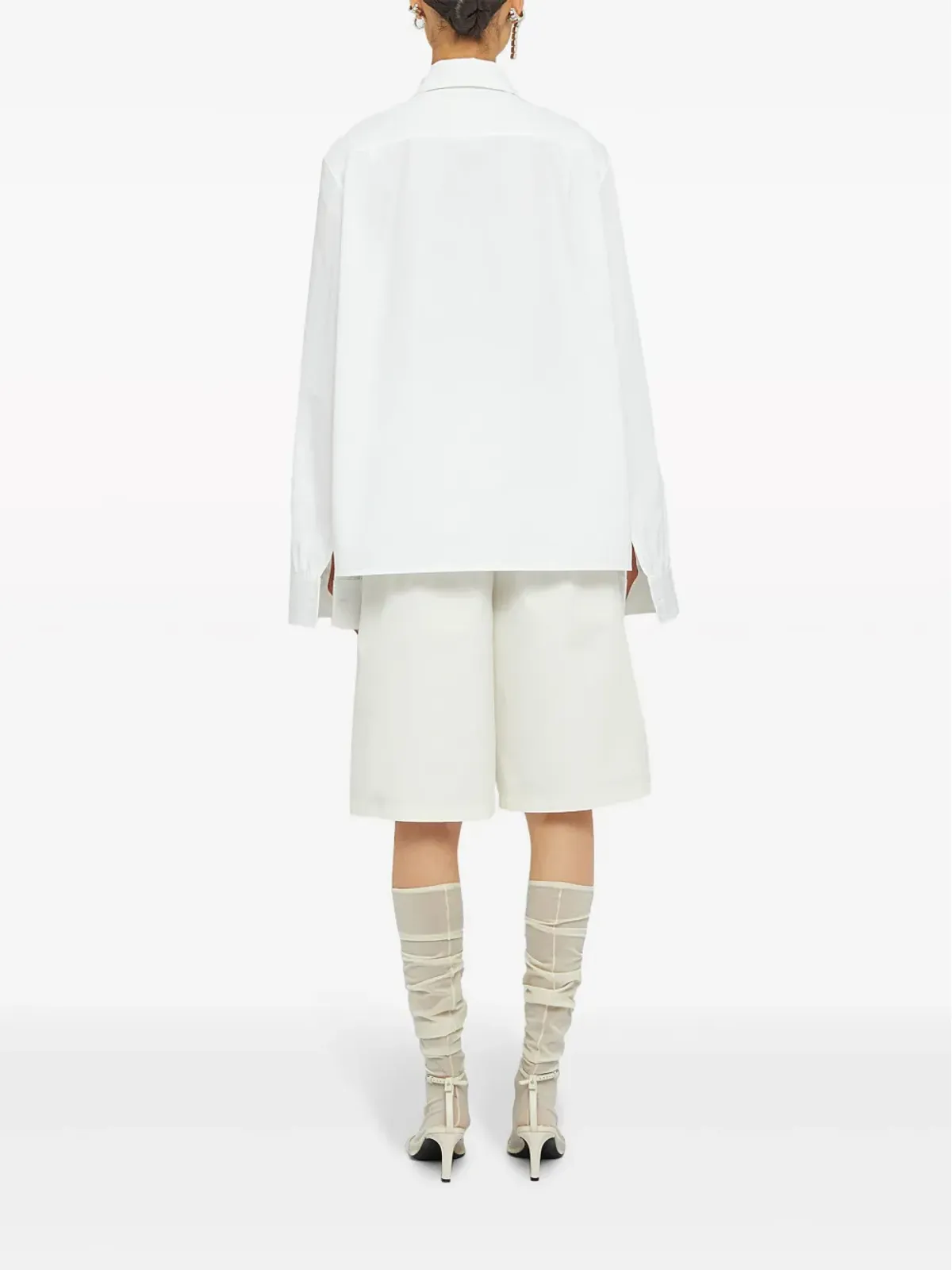 Jil Sander ジュエルクリップ コットン シャツ - ホワイト - 画像3