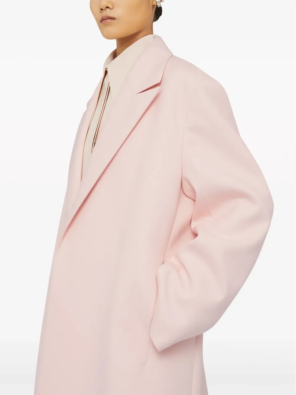 Jil Sander ベルト付きピークドラペルコート - White - 画像5