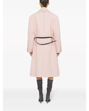 Jil Sander ベルト付きピークドラペルコート - White - サムネイル3