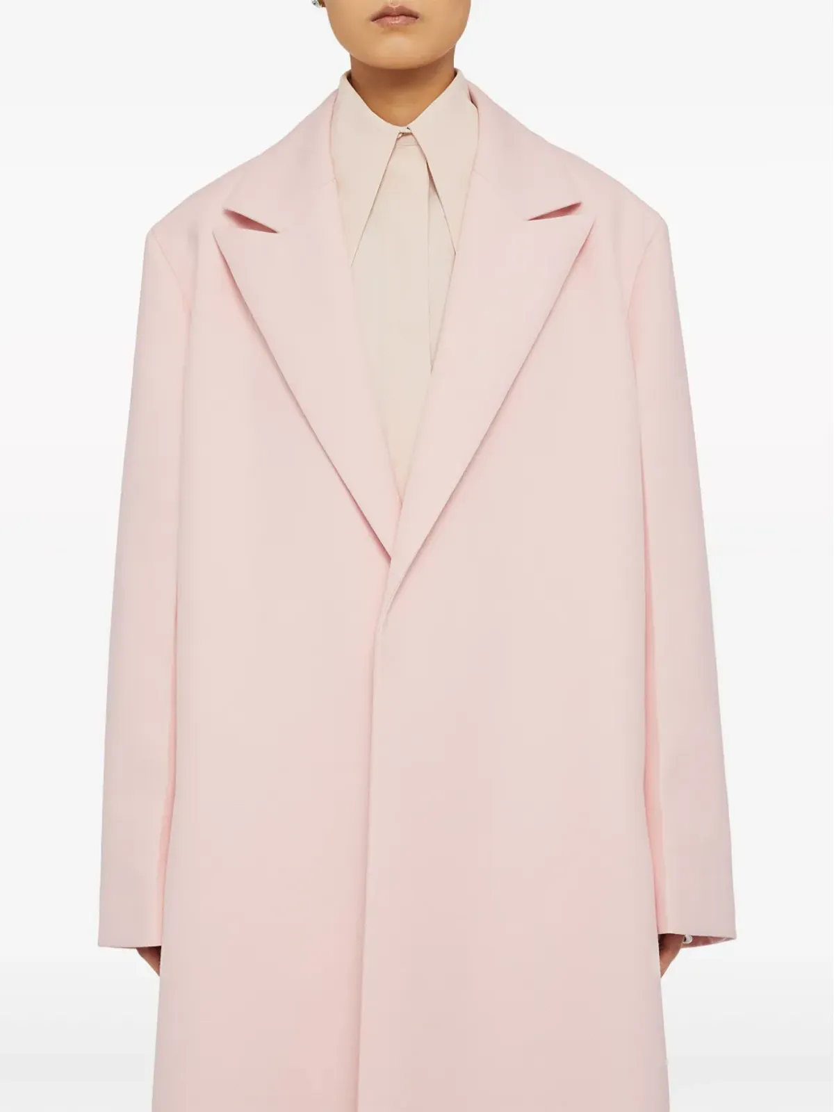 Jil Sander ベルト付きピークドラペルコート - White - 画像4