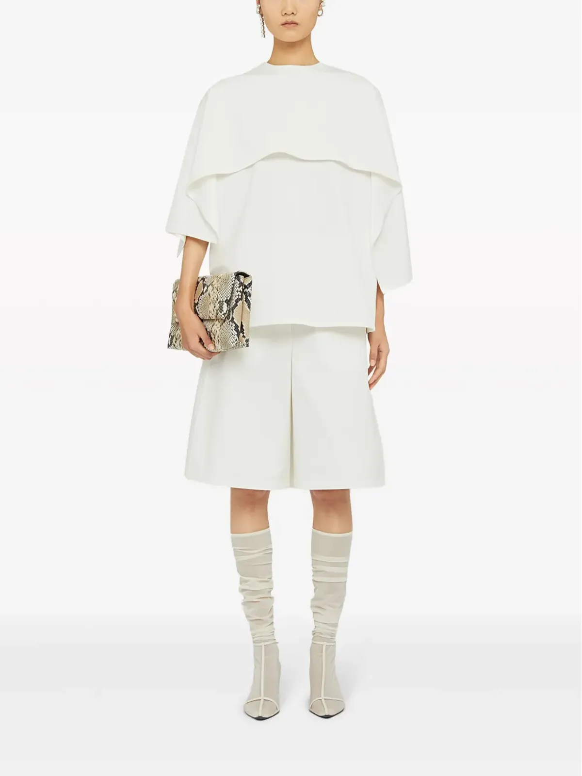 Jil Sander レイヤードデザイン クルーネックTシャツ - 白 - 画像2