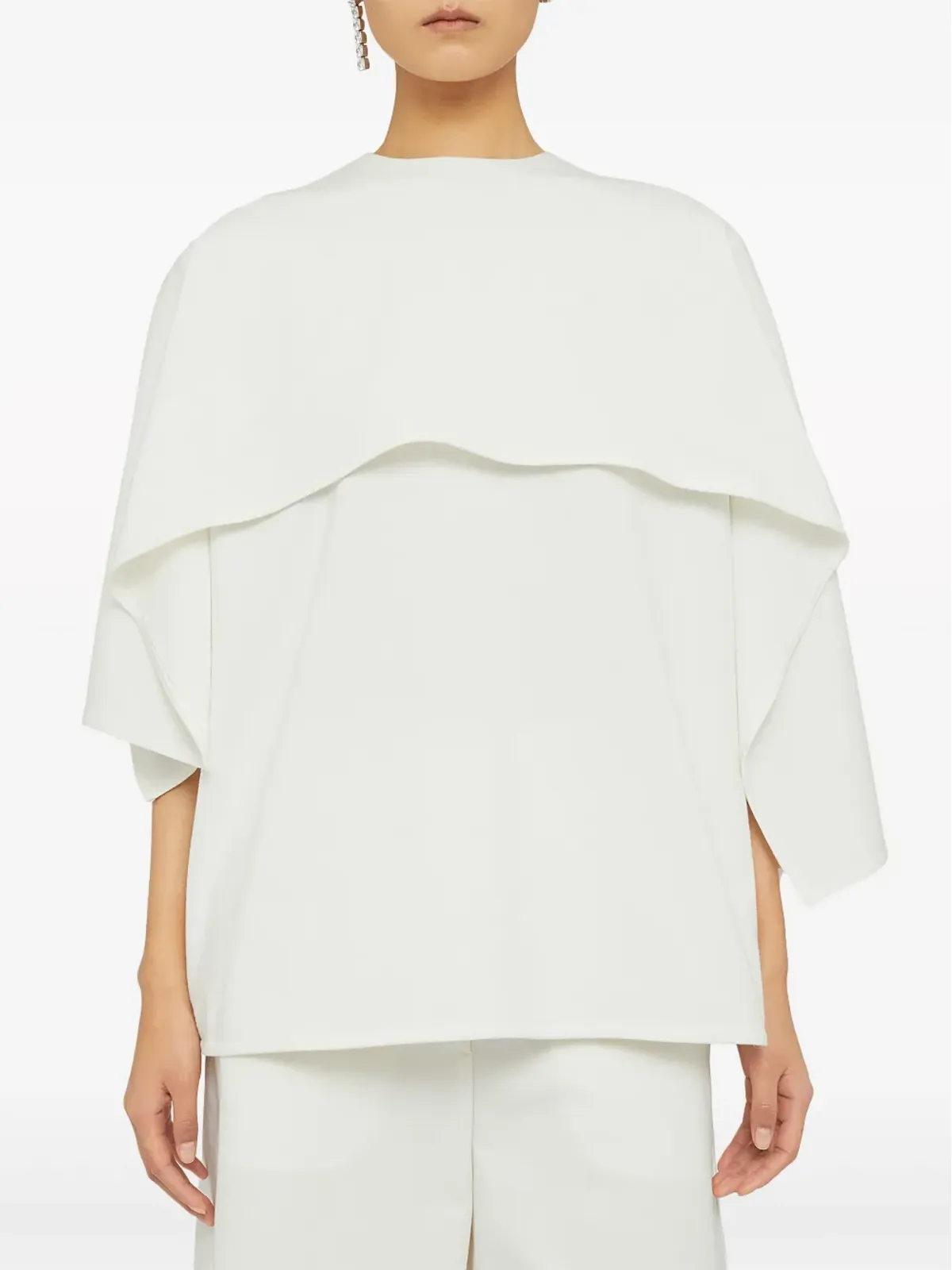 Jil Sander レイヤードデザイン クルーネックTシャツ - 白 - 画像4