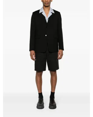 Jil Sander シングルブレスト ツイルウール ブレザー - ブラック - サムネイル2