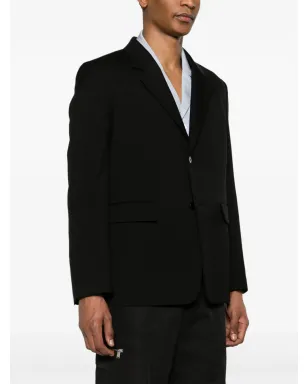 Jil Sander シングルブレスト ツイルウール ブレザー - ブラック - サムネイル3