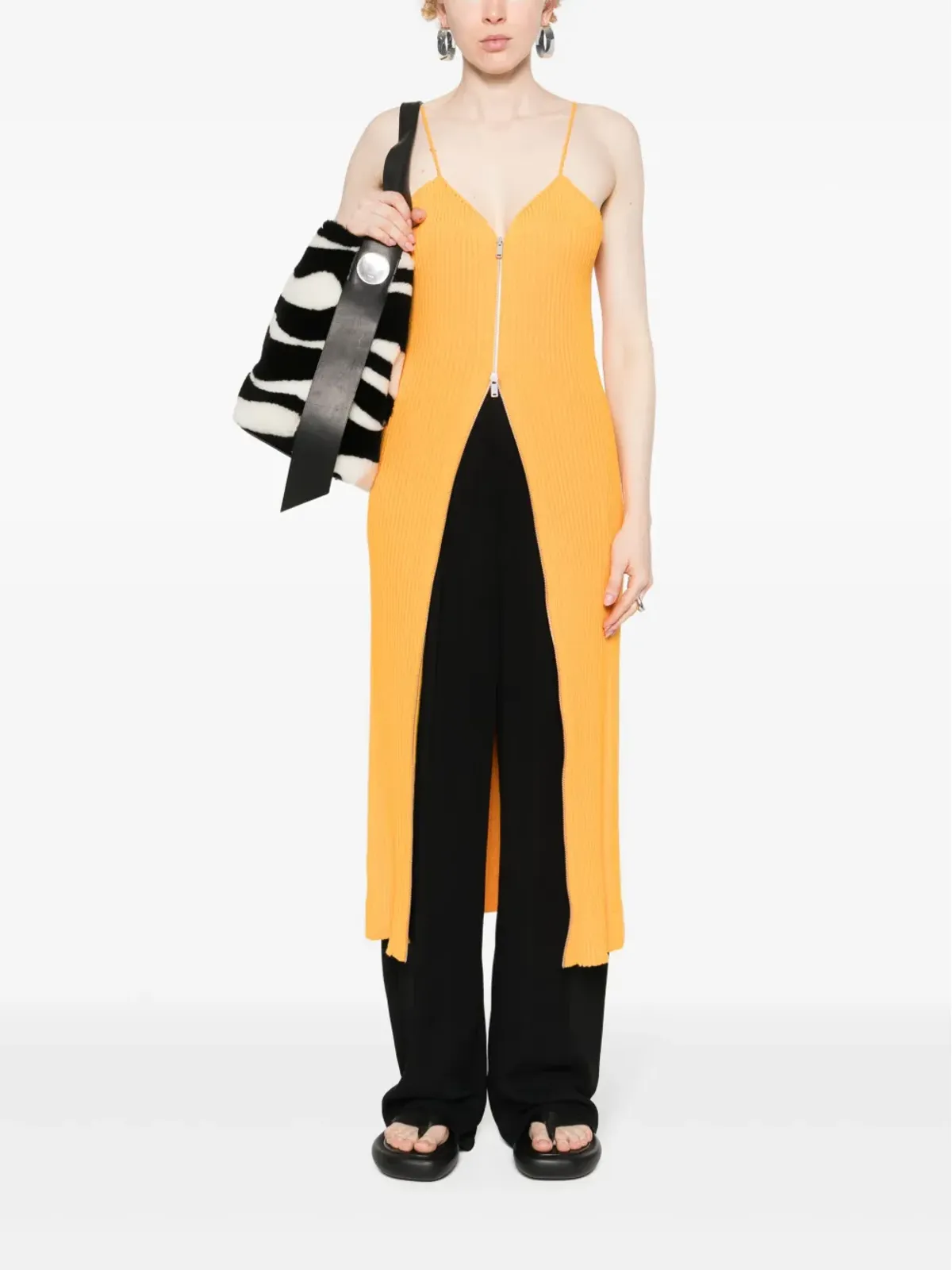 Jil Sander ニットジップアップドレス - オレンジ - 画像2