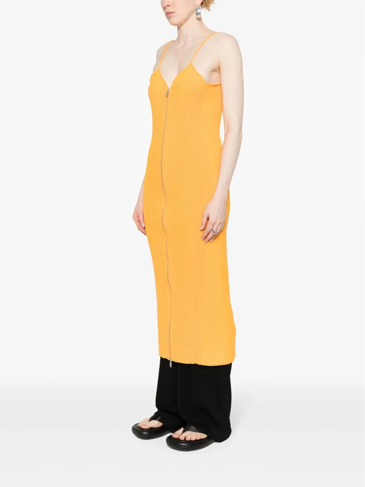 Jil Sander ニットジップアップドレス - オレンジ - 画像3